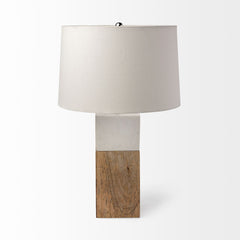 Woodrow Light Brown/White Wood Accent Table Lamp - Ornate Home