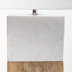 Woodrow Light Brown/White Wood Accent Table Lamp - Ornate Home