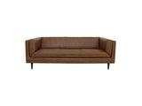Woods Brown Leather Sofa - Ornate Home
