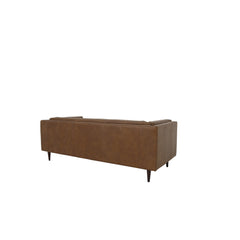 Woods Brown Leather Sofa - Ornate Home