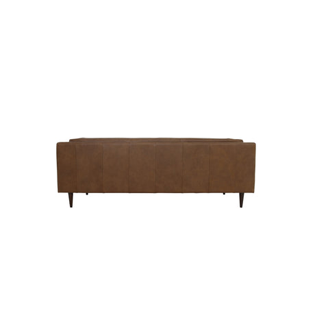 Woods Brown Leather Sofa - Ornate Home