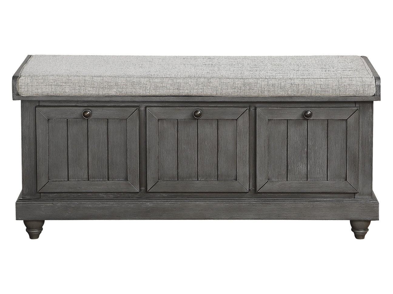 Woodwell Dark Gray Lift Top Storage Bench - Ornate Home