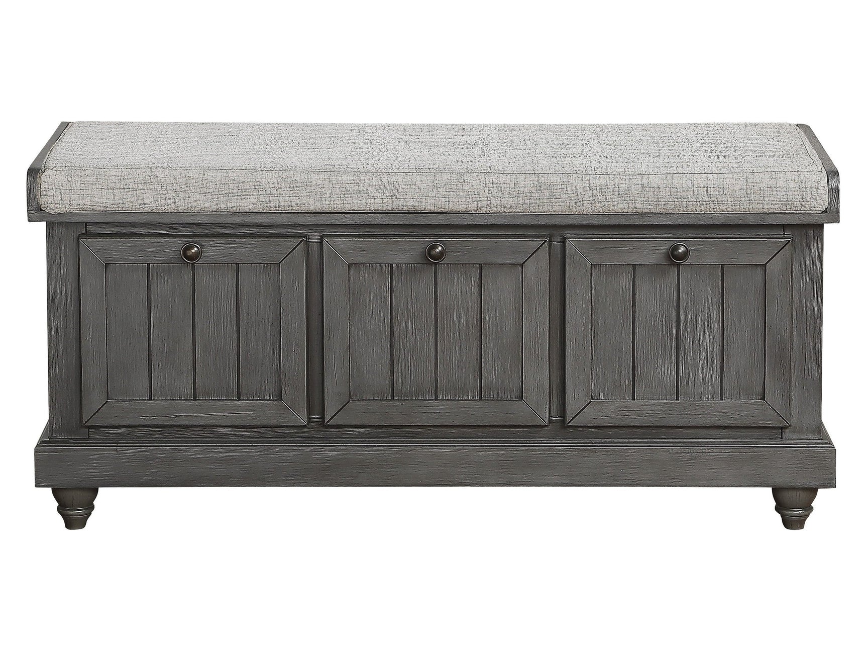 Woodwell Dark Gray Lift Top Storage Bench - Ornate Home