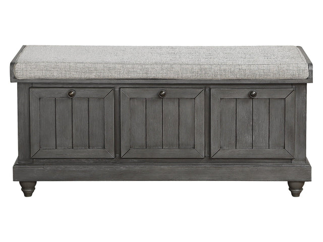 Woodwell Dark Gray Lift Top Storage Bench - Ornate Home