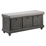 Woodwell Dark Gray Lift Top Storage Bench - Ornate Home