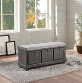 Woodwell Dark Gray Lift Top Storage Bench - Ornate Home