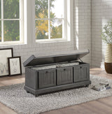 Woodwell Dark Gray Lift Top Storage Bench - Ornate Home