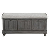 Woodwell Dark Gray Lift Top Storage Bench - Ornate Home