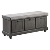 Woodwell Dark Gray Lift Top Storage Bench - Ornate Home