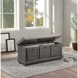 Woodwell Dark Gray Lift Top Storage Bench - Ornate Home