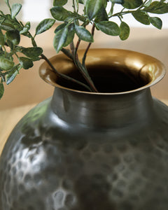 Woody Pewter/Gold Vase - Ornate Home
