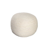 Wool White Natural Wool Pouf - Ornate Home
