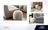 Wool White Natural Wool Pouf - Ornate Home