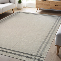 Woolen Bone 7 Washable Jute-Look Rug | Minimalist Decor - Ornate Home