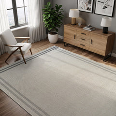 Woolen Bone 7 Washable Jute-Look Rug | Minimalist Decor - Ornate Home