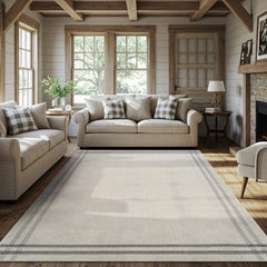 Woolen Bone 7 Washable Jute-Look Rug | Minimalist Decor - Ornate Home