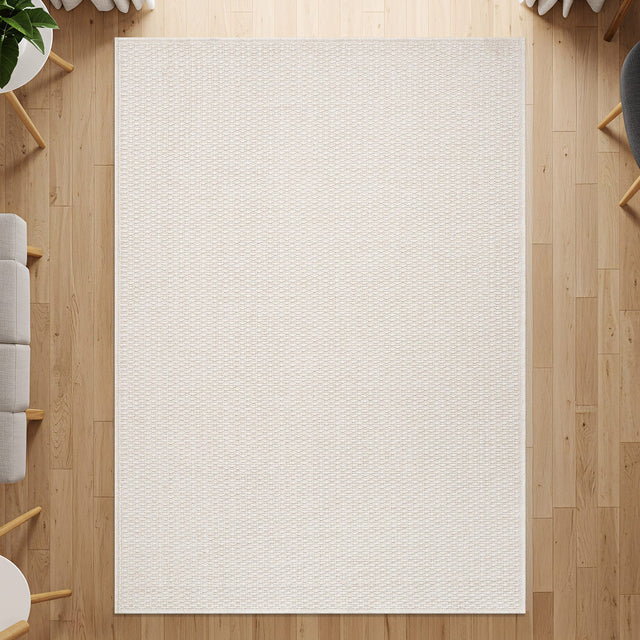 Woolen Bone Jute-Look Area Rug | Bright & Washable - Ornate Home