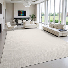 Woolen Bone Jute-Look Area Rug | Bright & Washable - Ornate Home