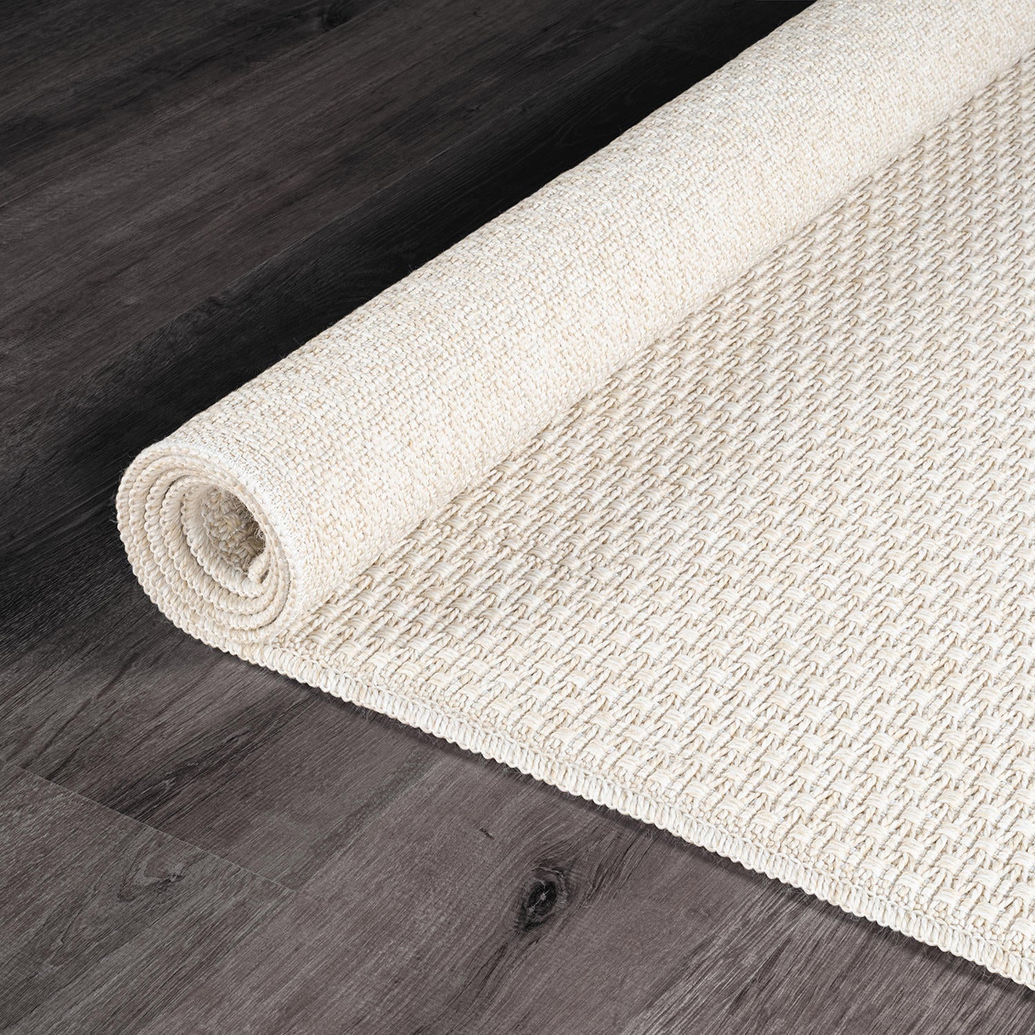 Woolen Bone Jute-Look Area Rug | Bright & Washable - Ornate Home