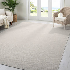 Woolen Bone Jute-Look Area Rug | Bright & Washable - Ornate Home