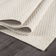 Woolen Bone Jute-Look Area Rug | Bright & Washable - Ornate Home
