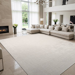 Woolen Bone Jute-Look Area Rug | Bright & Washable - Ornate Home