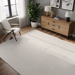 Woolen Bone Jute-Look Area Rug | Bright & Washable - Ornate Home