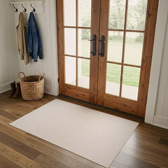 Woolen Bone Jute-Look Area Rug | Bright & Washable - Ornate Home