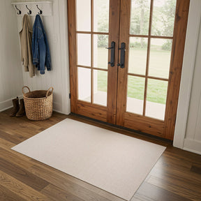 Woolen Bone Jute-Look Area Rug | Bright & Washable - Ornate Home