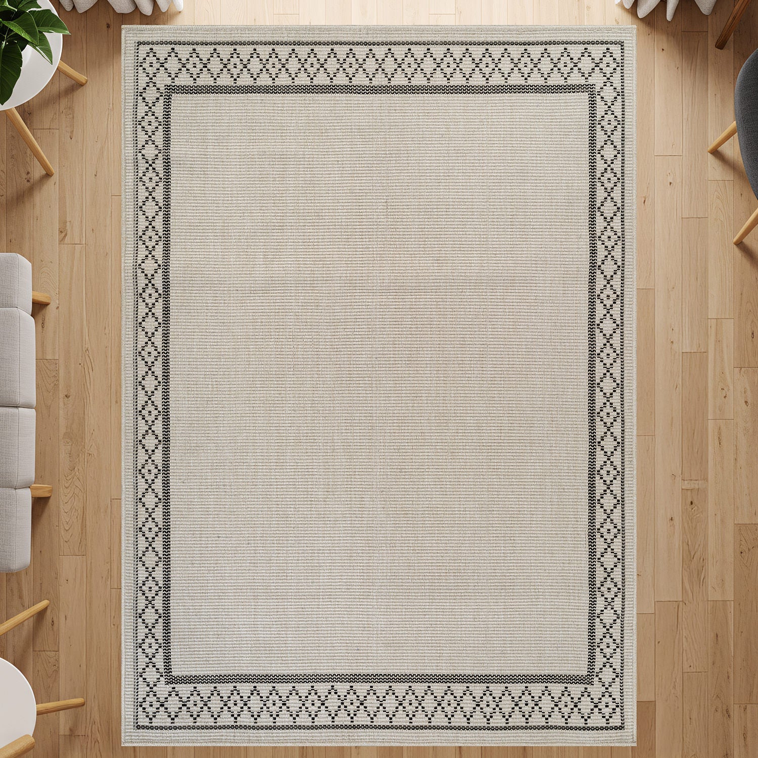Woolen Bone Look Jute-Look Rug | Light & Stain-Resistant - Ornate Home