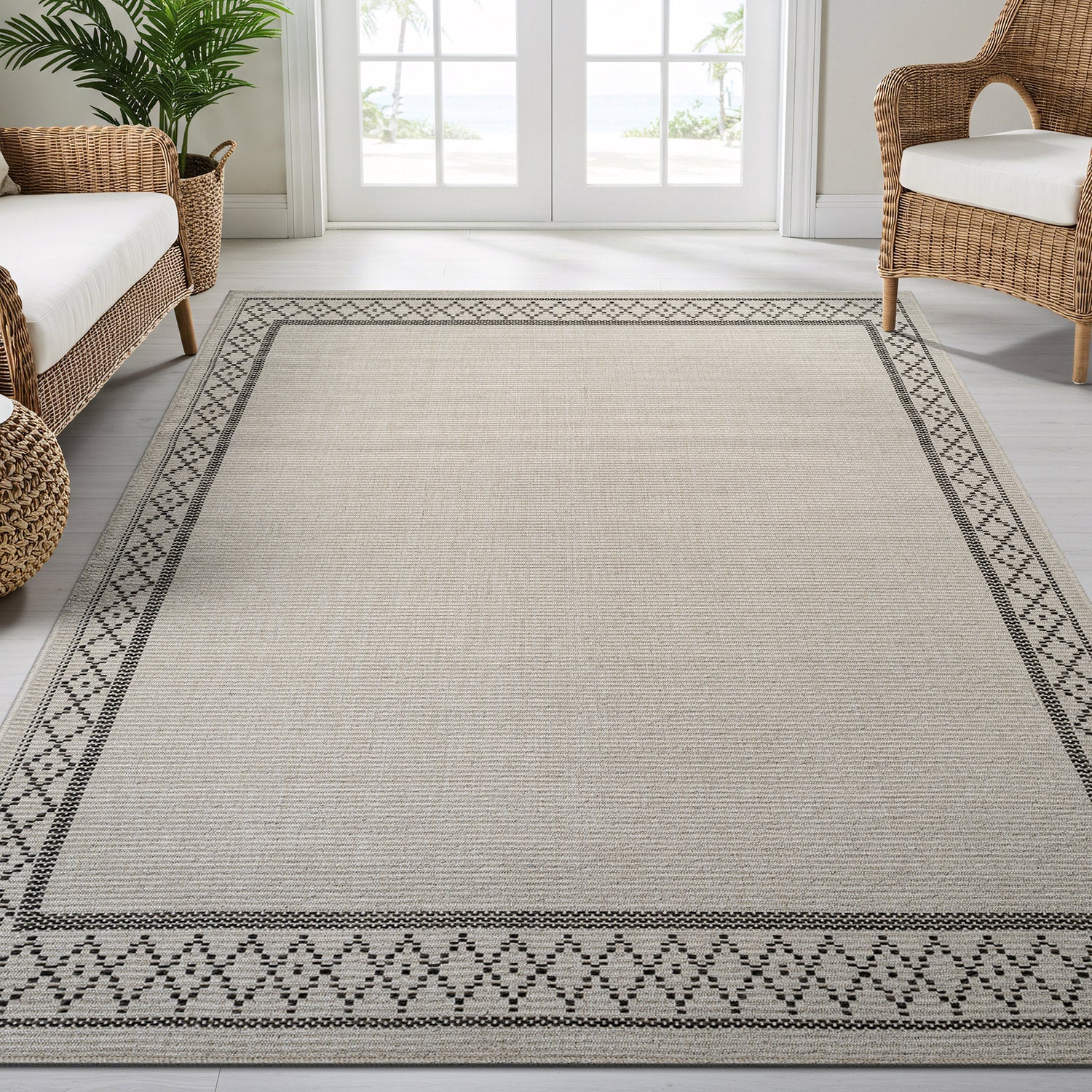 Woolen Bone Look Jute-Look Rug | Light & Stain-Resistant - Ornate Home