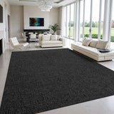 Woolen Dark Gray Jute-Look Area Rug | High-Traffic Ready - Ornate Home