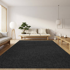 Woolen Dark Gray Jute-Look Area Rug | High-Traffic Ready - Ornate Home