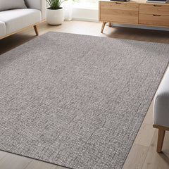 Woolen Gray Easy Jute-Look Rug | Easy Care Indoor & Outdoor - Ornate Home