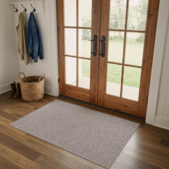 Woolen Gray Easy Jute-Look Rug | Easy Care Indoor & Outdoor - Ornate Home