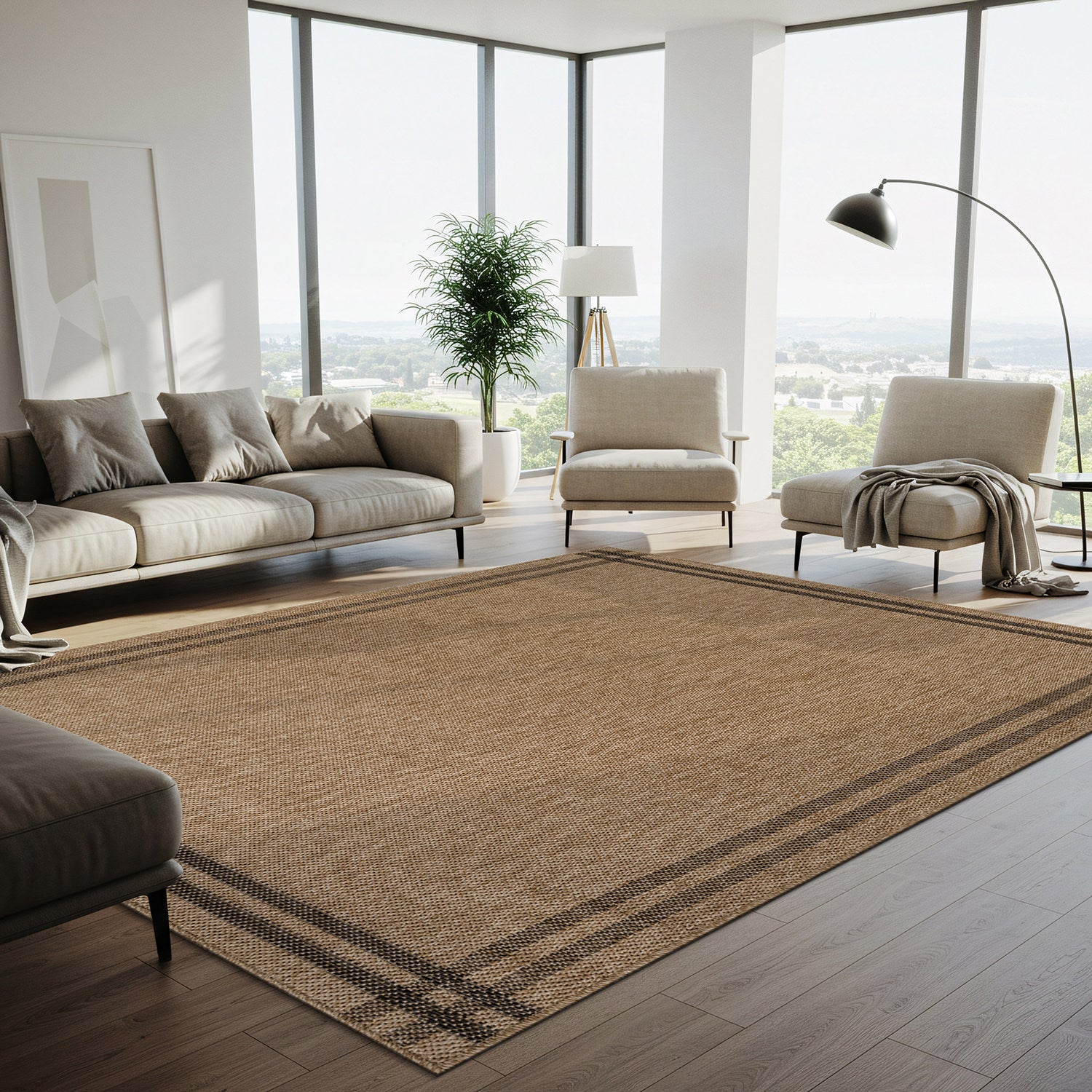 Woolen Natural 7 Indoor/Outdoor Rug | Rustic Jute Style - Ornate Home