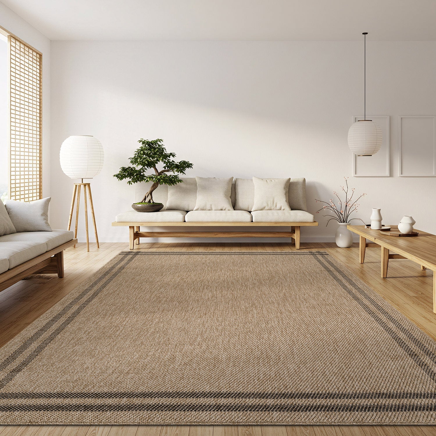 Woolen Natural 7 Indoor/Outdoor Rug | Rustic Jute Style - Ornate Home