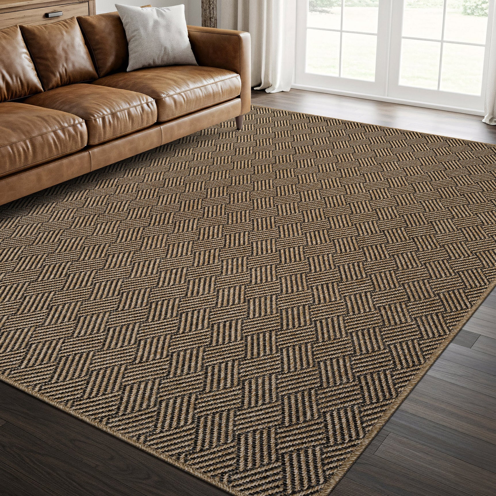 Woolen Natural Easy Jute-Look Rug | Indoor/Outdoor Washable - Ornate Home