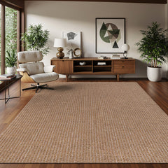 Woolen Natural Jute-Look Area Rug | Classic Earthy Style - Ornate Home