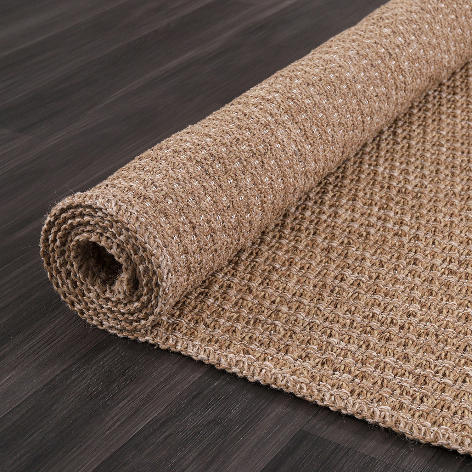 Woolen Natural Jute-Look Area Rug | Classic Earthy Style - Ornate Home