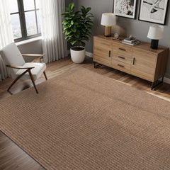 Woolen Natural Jute-Look Area Rug | Classic Earthy Style - Ornate Home