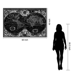 World Map Tempered Glass w / Foil Wall Art - Ornate Home