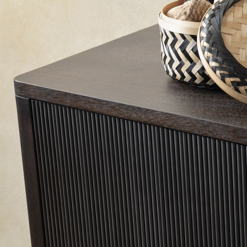 Worthington Brown/Black Four-Door Sideboard - Ornate Home