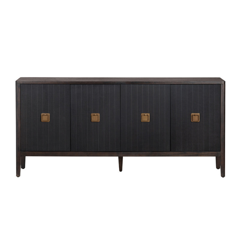 Worthington Brown/Black Four-Door Sideboard - Ornate Home