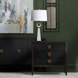 Worthington Brown/Black Three-Drawer Chest - Ornate Home