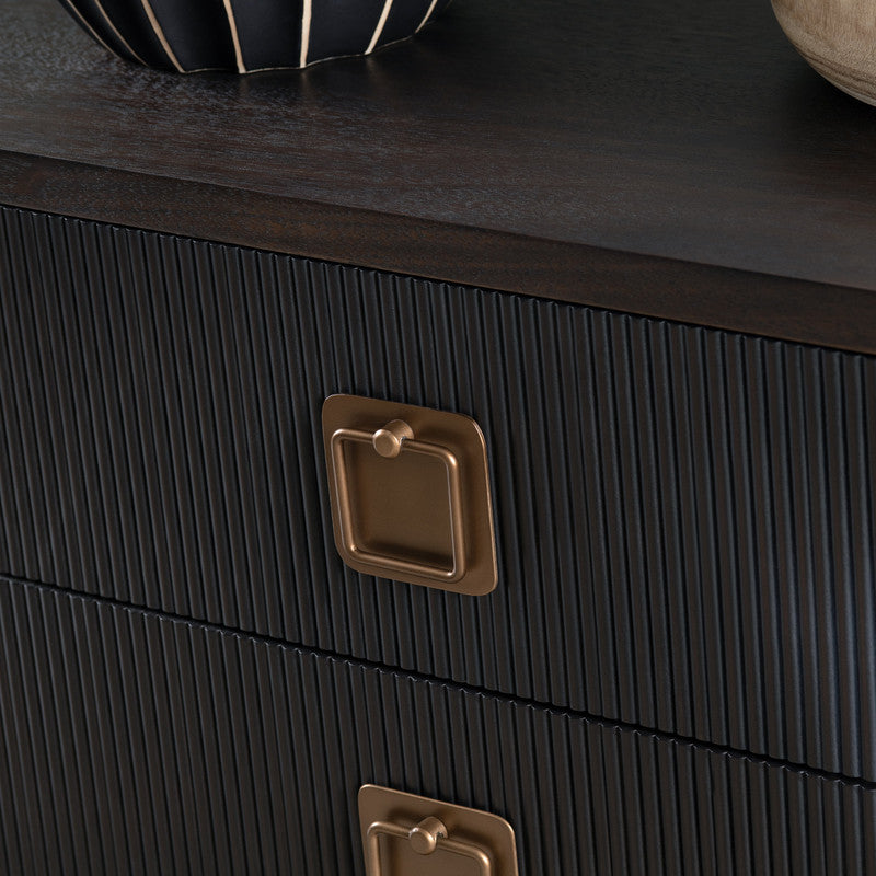 Worthington Brown/Black Three-Drawer Chest - Ornate Home