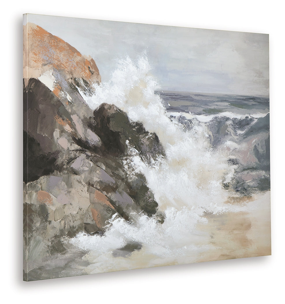 Worthner Tan/Gray/White Wall Art - Ornate Home