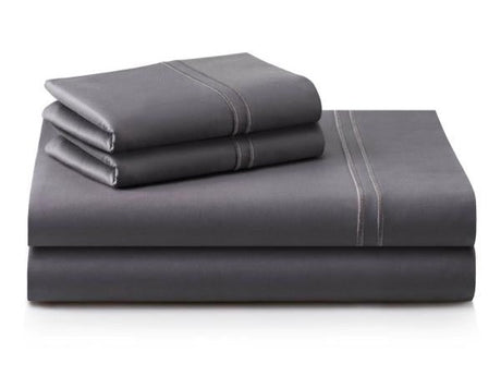 Woven Supima Charcoal Queen Pillowcase Set - Ornate Home