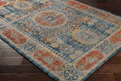 Wrangell Blue/Red Damask Carpet - Clearance - Ornate Home