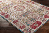Wrangell Mustard/Red Damask Carpet Area Rug - Clearance - Ornate Home